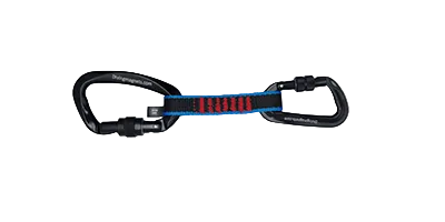 Carabiner with a strap labeled 'Divingmagnets.com' on a white background