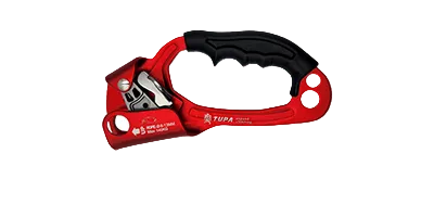 Red and black diving ascender with 'Tupa' branding on a white background